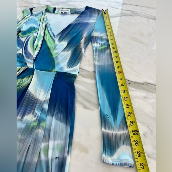 EMILIO PUCCI BLUE MULTI OCEAN PRINT DRESS MODEL 21RGO3 SIZE IT 40 / US 6 - Picture 14 of 16